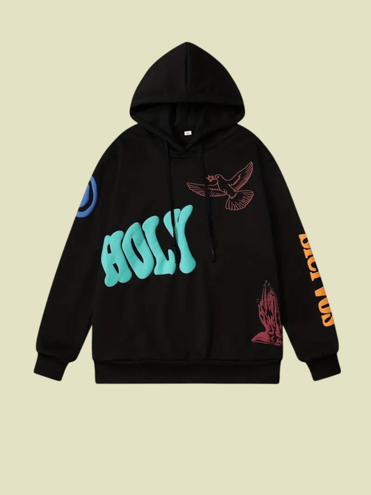 Holy Hooded Sweatshirt with kangaroo pockets