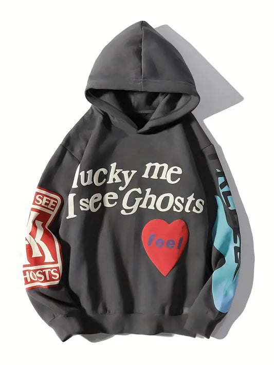 Grey Puff Long Sleeved Hoodie